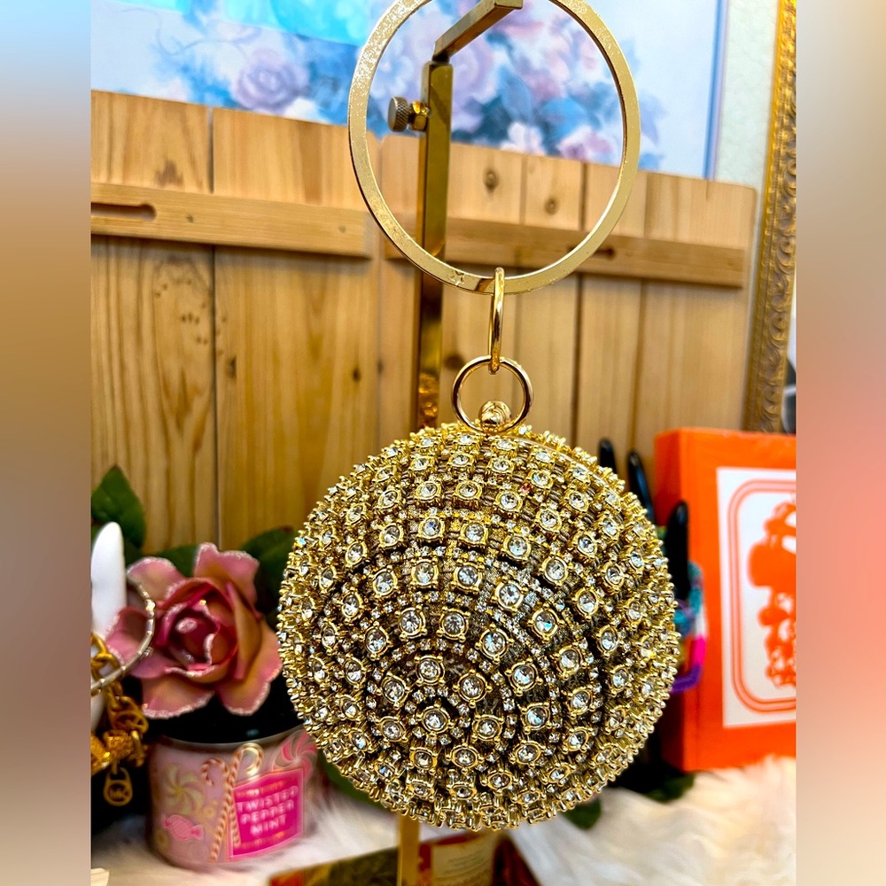 Radiant Gold Crystal Wristlet